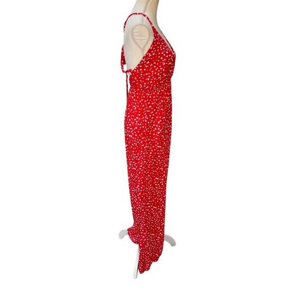 Maaji Spotted Kennedy Tie Back Wide Leg Jumpsuit Red Size Small - Picture 2 of 10